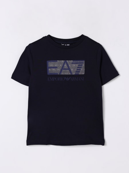 Ea7: T-shirt in cotone con logo EA7