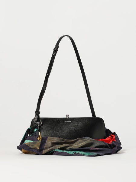 Jil Sander: Borsa Goji Jil Sander in pelle palmellata con manico di foulard