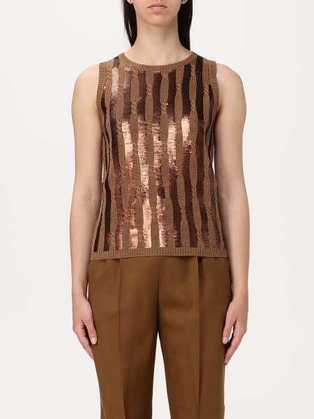 Top Max Mara in misto lino con paillettes