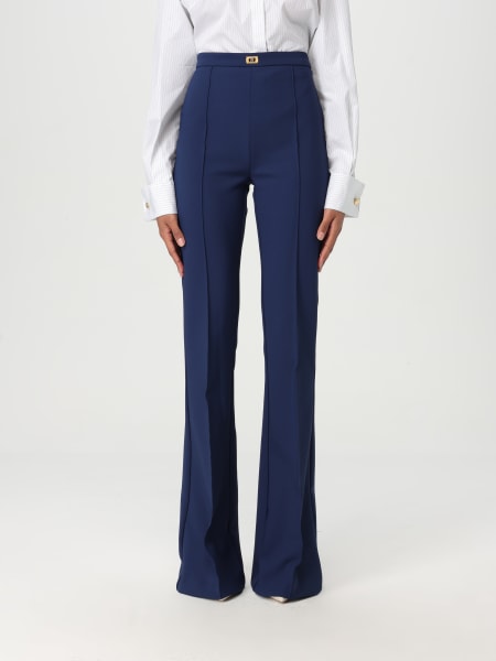 パンツ ELISABETTA FRANCHI Woman Pants Blue PA079 DC8 Elisabetta Franchi Pants - Size 42 IT