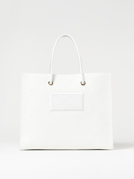 Borsa Elisabetta Franchi in rafia con logo jacquard