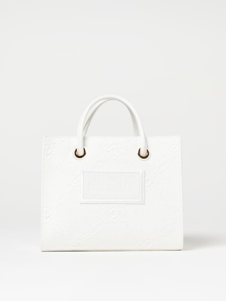 Borsa Elisabetta Franchi in rafia con logo jacquard