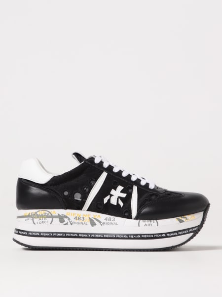 Premiata: Sneakers Beth Platform Premiata in pelle e mesh