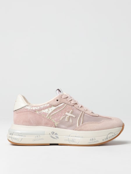 Premiata: Sneakers Cassie Premiata in camoscio e nylon con paillettes