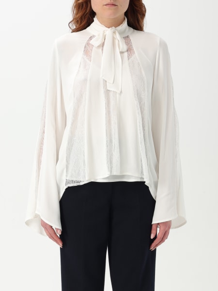 Twinset: Blusa in crêpe con pizzo Twinset