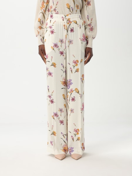 Twinset: Pantalone Twinset in viscosa con stampa floreale