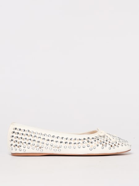 Actitude Twinset: Ballerina Twinset Actitude in pelle traforata con strass all over