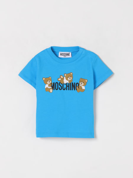 Moschino: T-shirt in cotone con stampa Teddy Moschino