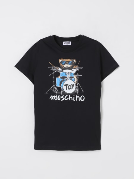 Moschino: T-shirt in cotone con logo Teddy Moschino
