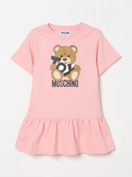 Moschino: Abito in cotone Teddy Toy Moschino