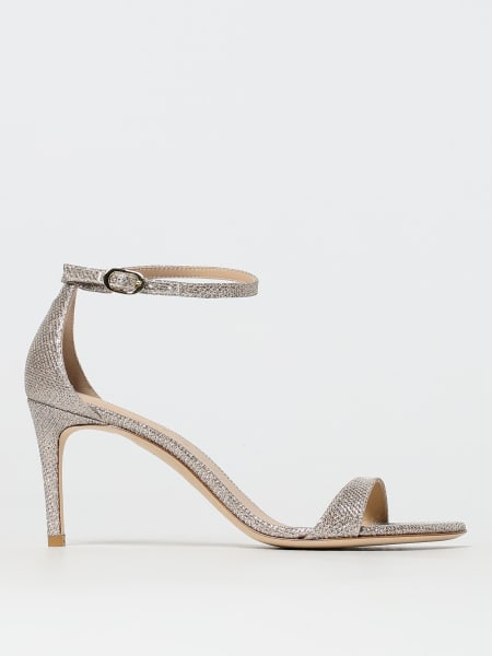 Stuart Weitzman: Sandalo Nudist Stuart Weitzman in tessuto lamè