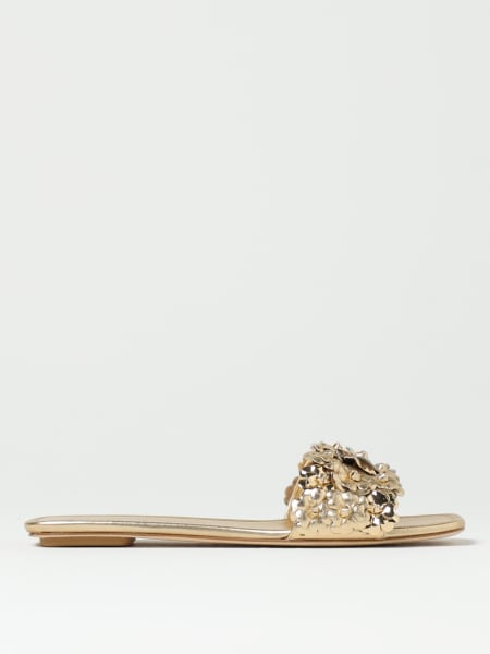 Stuart Weitzman: Mules Stuart Weitzman in pelle laminata con fiori applicati