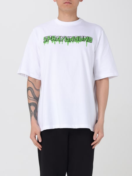 Tシャツ・カットソー SPRAYGROUND Men T-shirt White SP698 WHT Sprayground SPRAYGROUND DAILY REGULAR T-SHIRT