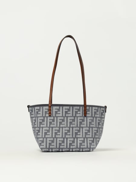 Fendi: Borsa a spalla Roll FF Fendi in denim