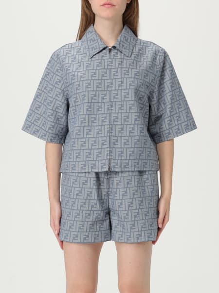 Fendi: Camicia Fendi in cotone con motivo monogram