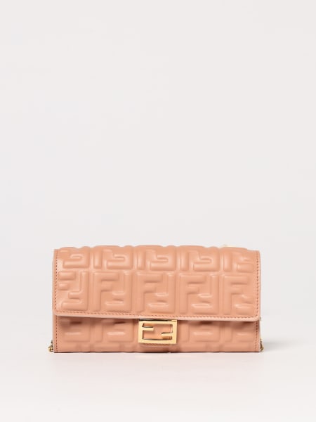 Fendi: Portafoglio in nappa Continental With Chain Baguette