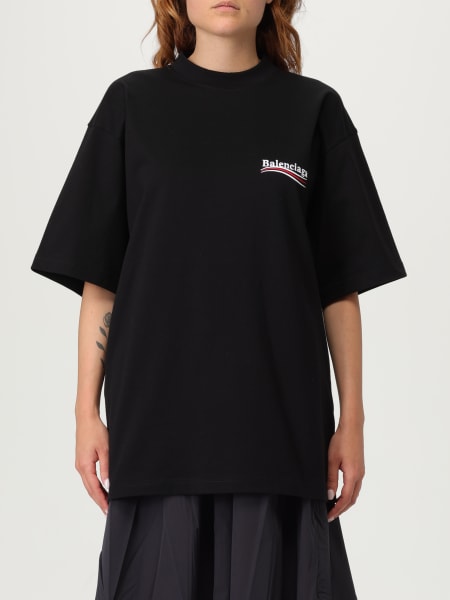 Tシャツ・カットソー BALENCIAGA Woman T-Shirt Black 787349TRVL5 1000 Balenciaga T Shirt Black Womens Balenciaga