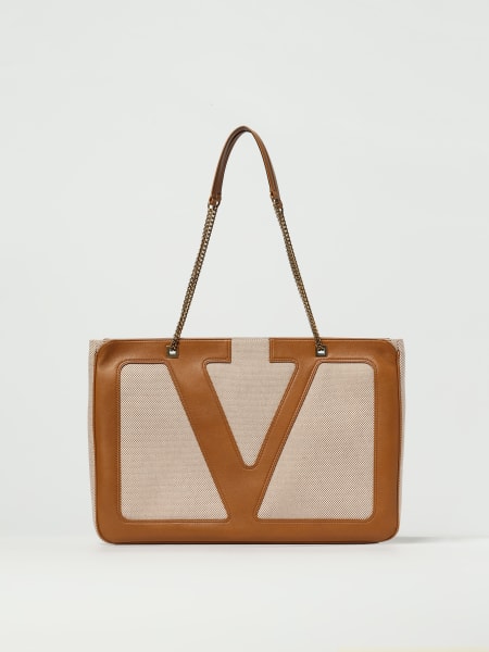 トートバッグ 25ss VALENTINO BEIGE LEATHER AND COTTON TOTES Valentino Garavani Cotton Tote Bag | italist
