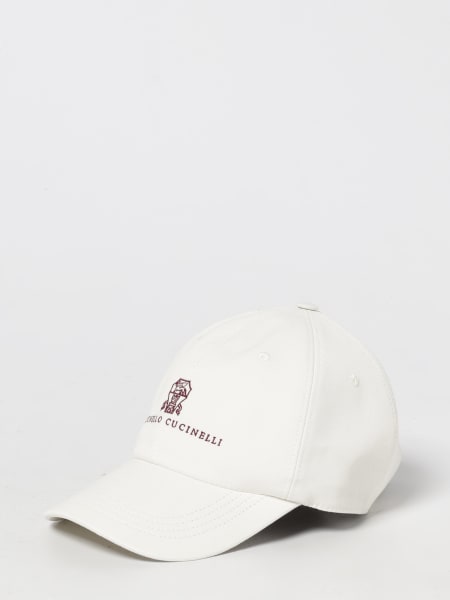 Cappello Brunello Cucinelli in cotone con logo ricamato