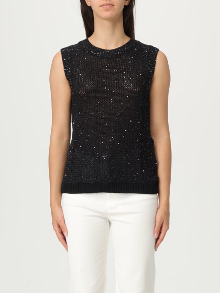 Gilet in maglia di cotone con paillettes Golden Goose