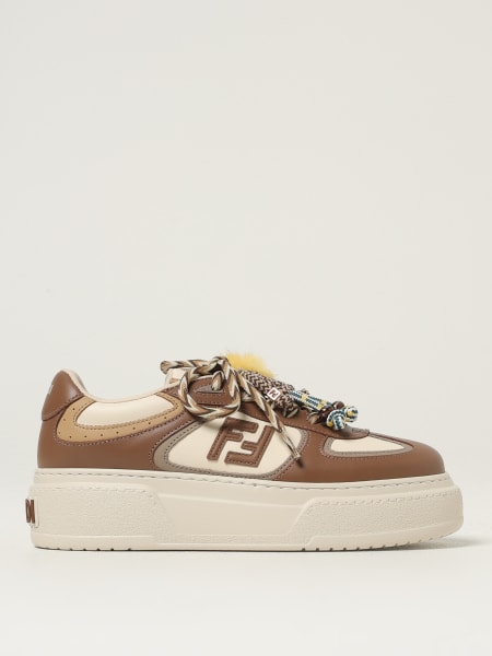 Sneakers platform Match Fendi in pelle