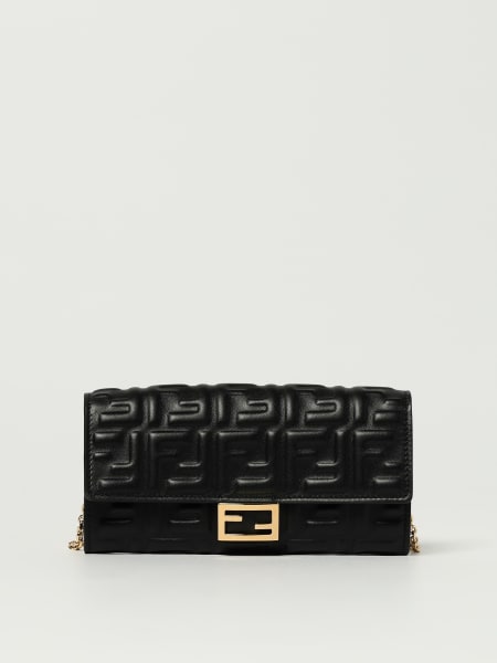 Portafoglio Baguette Fendi in nappa con monogram FF embossed