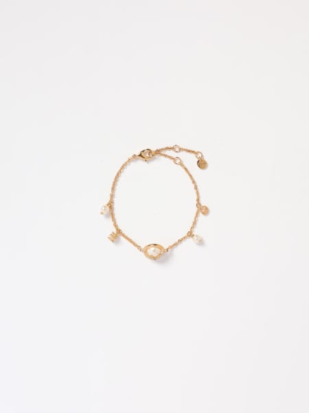 Bracciale Fendi in ottone con perle sintetiche e strass