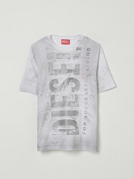 T-shirt in cotone con maxi logo stampato Diesel