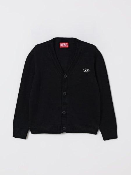 Cardigan Diesel in misto lana con logo