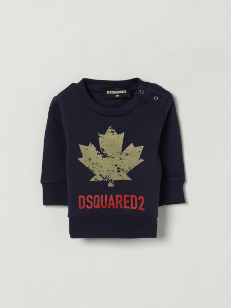 Felpa a girocollo in cotone con logo DsQuared2