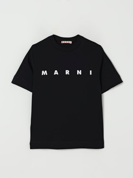 T-shirt Marni in cotone con logo a contrasto