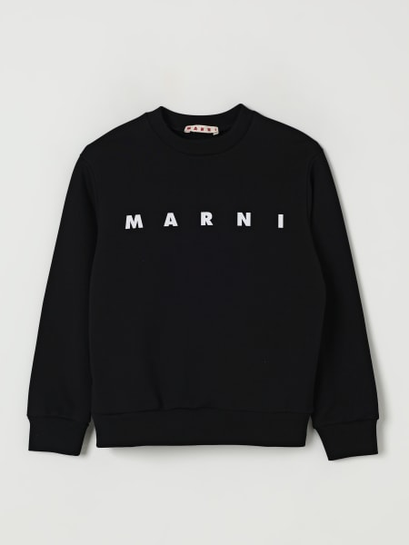 Felpa a girocollo con logo in cotone Marni