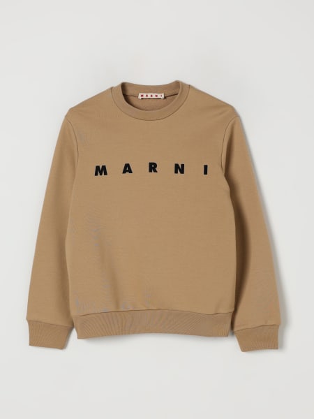Felpa a girocollo con logo in cotone Marni