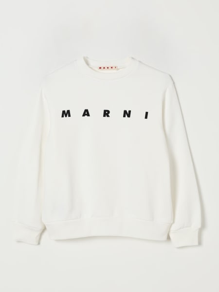 Felpa a girocollo con logo in cotone Marni