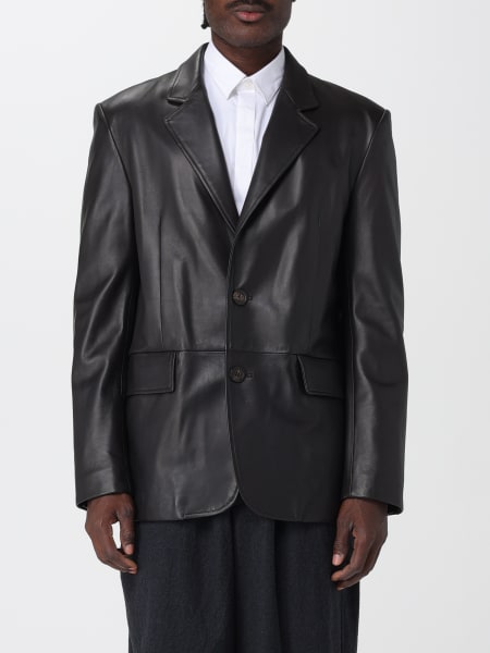 Blazer monopetto Emporio Armani in pelle