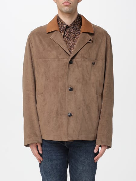 Giacca in camoscio con collo amovibile Emporio Armani