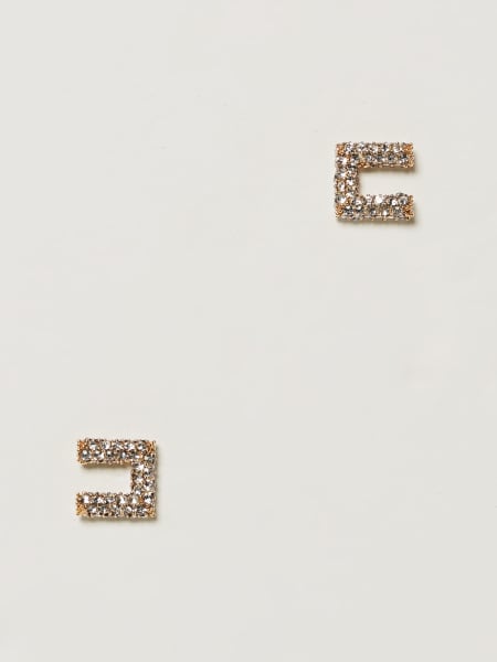 Orecchini Elisabetta Franchi in ottone con strass incastonati