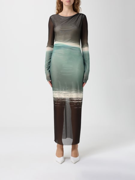 Abito Midi Patrizia Pepe in tulle stretch scollo barca stampa