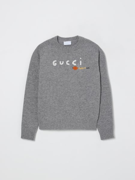 Maglia a girocollo con logo Gucci in lana