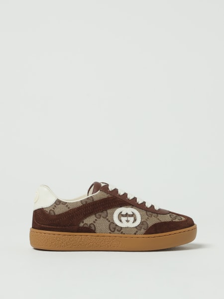 Sneakers GG Gucci in camoscio e misto cotone jacquard