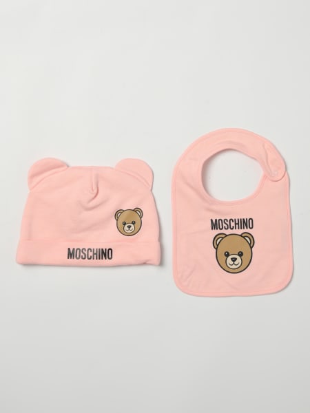Set berretto e bavaglino in cotone Teddy Moschino