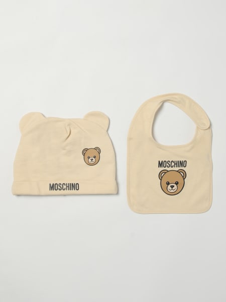 Set berretto e bavaglino in cotone Teddy Moschino