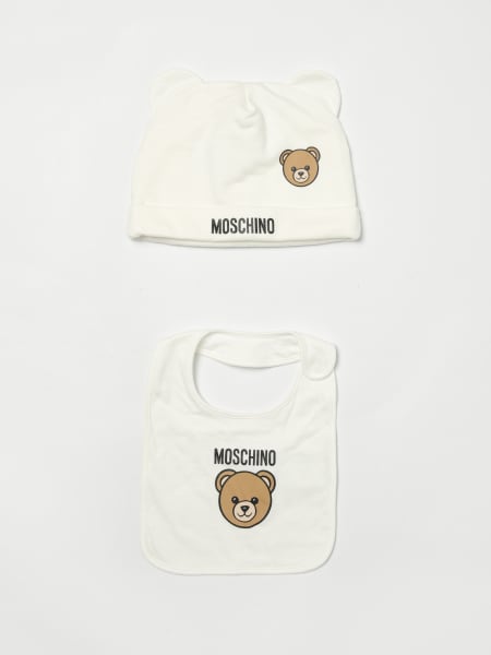 Set berretto e bavaglino in cotone Teddy Moschino