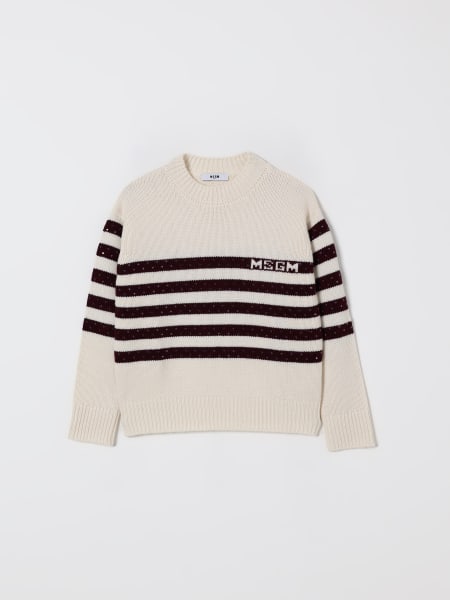 Maglione di lana con strass MSGM Kids