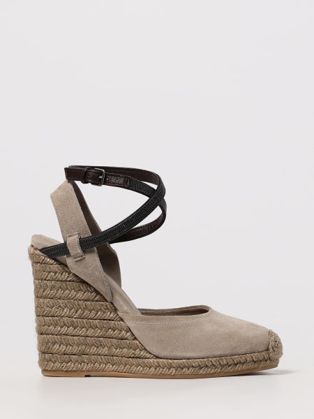 Espadrillas Brunello Cucinelli in camoscio con monile