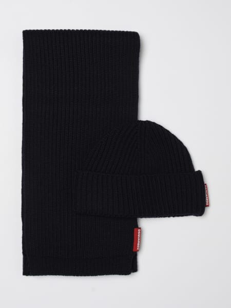 Set sciarpa + cappello Dsquared2 in lana a coste
