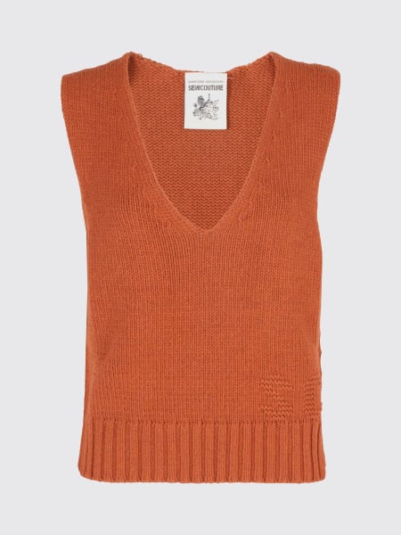 Gilet in maglia con scollo a V Semicouture