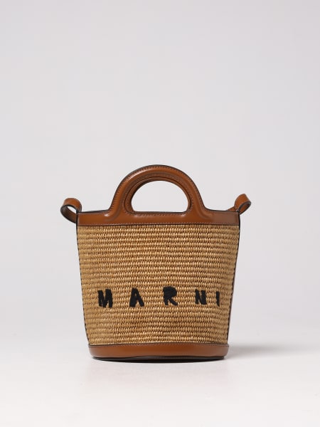 Mini Marni Tropicalia bag in leather and raffia