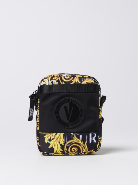 Borsa Versace Jeans Couture nera: Borsa Versace Jeans Couture in nylon stampa Baroque