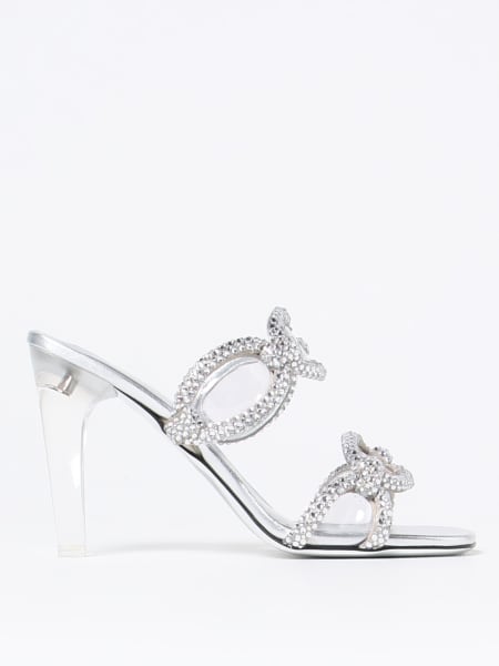 Valentino sandals: Valentino Garavani sandals in satin with all-over rhinestone crystals